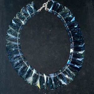 Stunning smokey glass crystal choker statement necklace